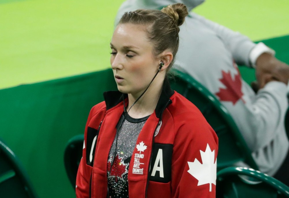 Rosie MacLennan during Rio 2016 Olympic trampoline qualifications on August 12, 2016. (COC photo/JasonRansom)