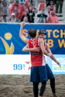 Saxton and Schalk during the FIVB World Tour Finals in Toronto
