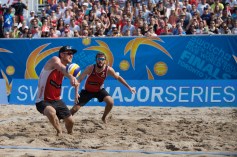 Saxton and Schalk during the FIVB World Tour Finals