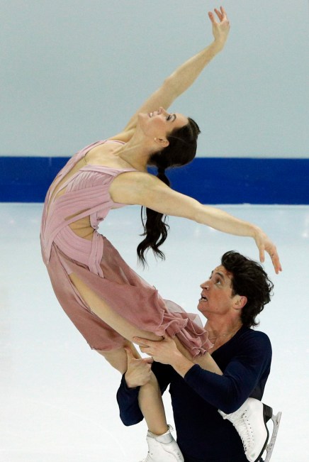 Tessa Virtue Scott Moit GPF Tessa Virtue and Scott Moir of Canada compete in the Ice Dance Free Dance Program during ISU Grand Prix of Figure Skating Final in Marseille, southern France, Saturday, Dec. 10, 2016. (AP Photo/Christophe Ena)