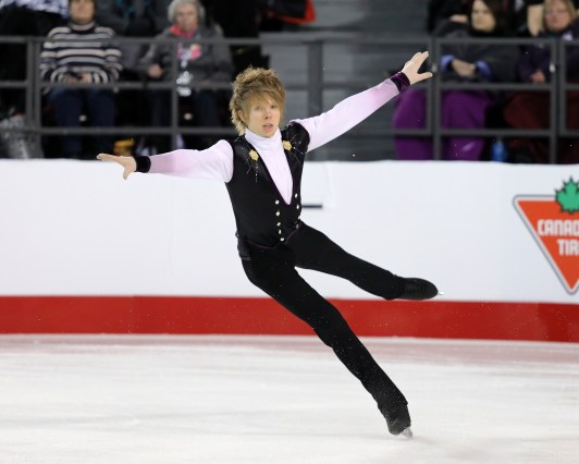 Kevin Reynolds in the free skate at the Canadian Tire National Skating Championships, January, 21, 2017 PHOTO: Greg Kolz