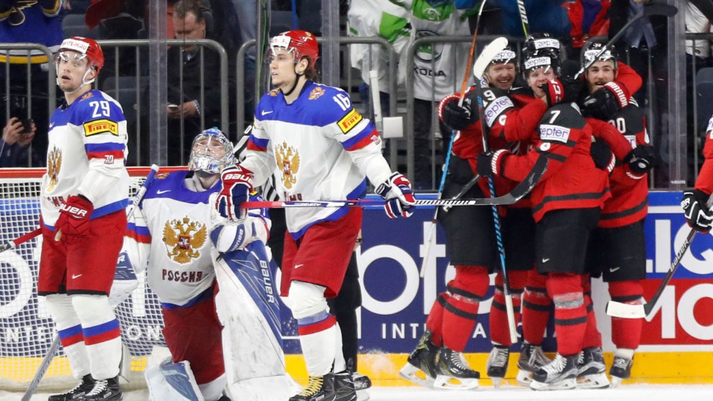 Canada beats Russia in wild comeback for a chance at IIHF worlds gold