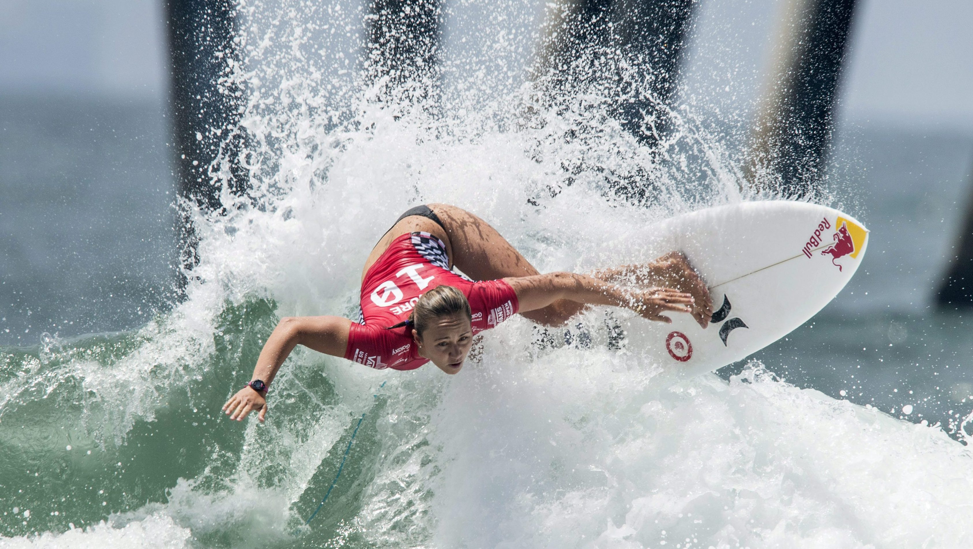 Carissa Moore surfing during a competition
