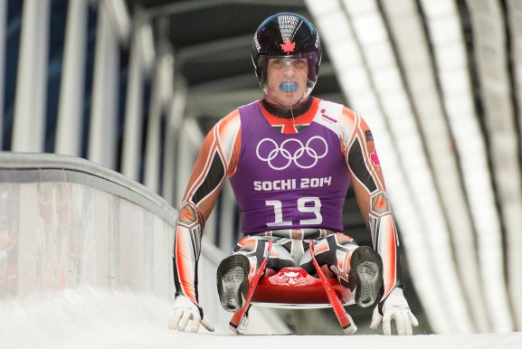 John Fennell completes a training run on February 5, 2014 in Sochi.