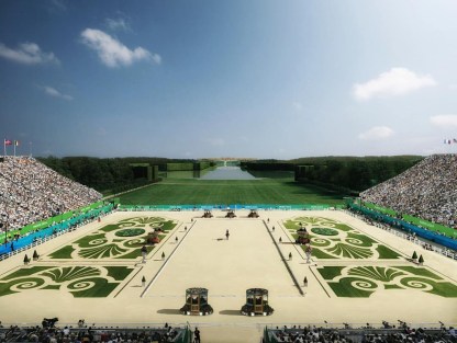 Artist's rendering of the equestrian competition venue in The Gardens at the Palace of Versailles (Photo: Paris 2024)