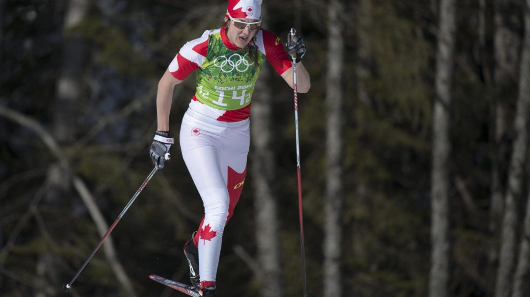 Team Canada - Daria Gaiazova competes in the Ladies' 4x5km Relay at the 2014 Sochi Winter Olympics..