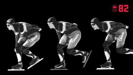 100-countdown-82-hor Mathieu Giroux, Lucas Makowsky and Denny Morrison weren’t the best team on paper, but had a top-secret strategy to help them at Vancouver 2010. Skating in perfect synchronization, they gave each other a little push on every straightaway to maximize their energy output. They won team pursuit gold. BE UNIFIED