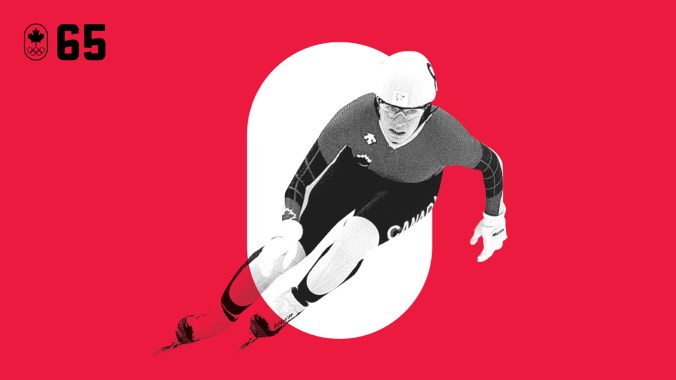 100 COUNTDOWN 65 HOR A concussion kept Annie Perreault out of Lillehammer 1994. Then, just months before Nagano 1998, she had surgery on her lower legs to relieve compartment syndrome. She came back to become Canada’s first Olympic champion in an individual short track speed skating event, winning the 500m. BE DETERMINED
