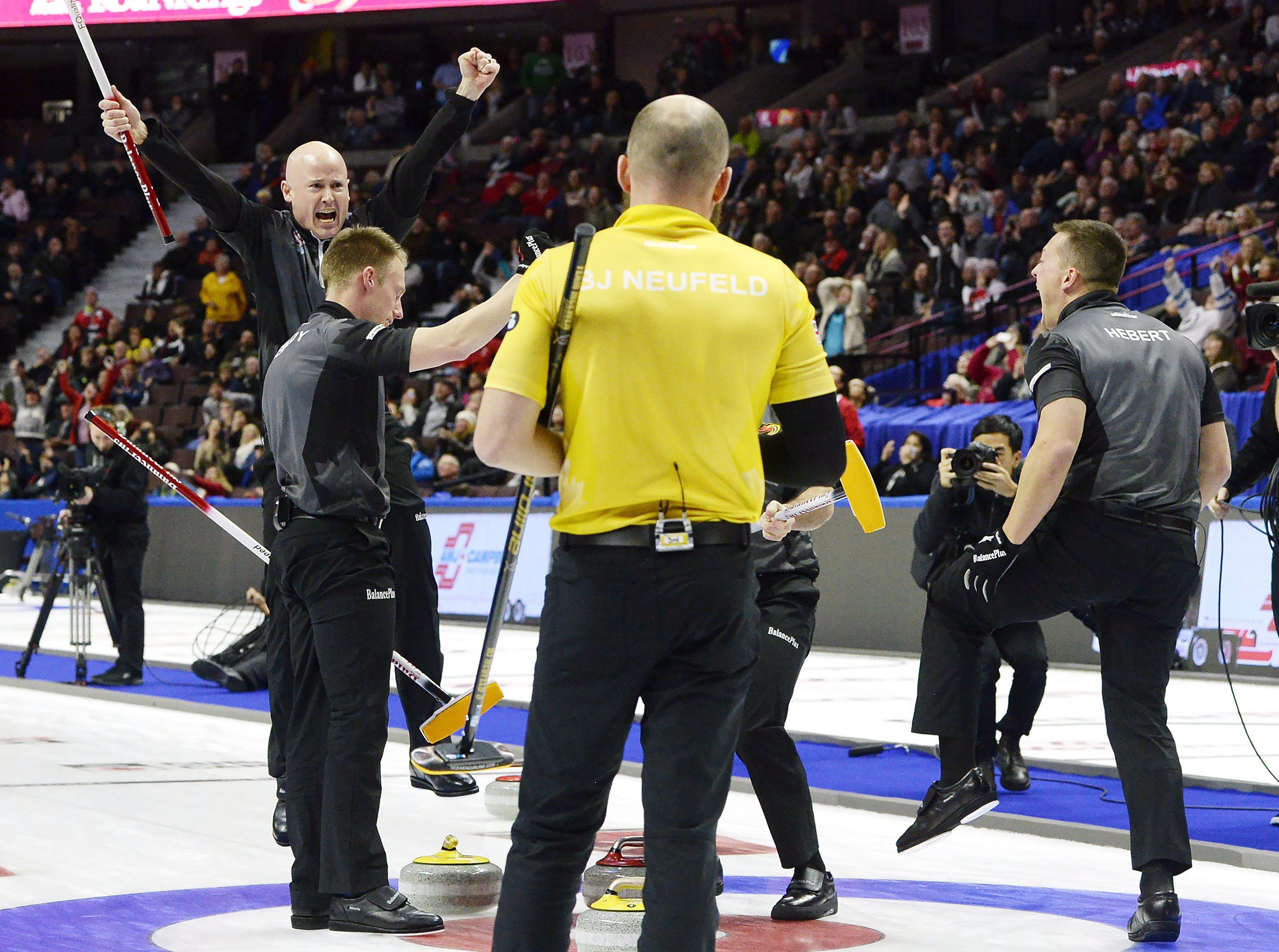 Team Canada Kevin Koe; Marc Kennedy; B.J. Neufeld; Brent Laing; Ben Hebert