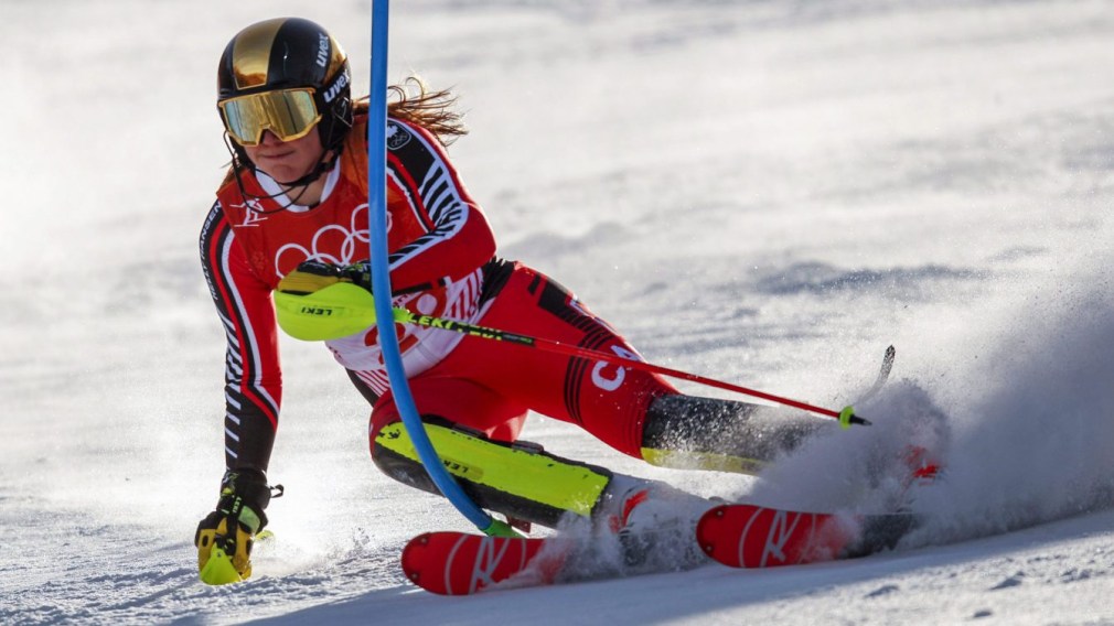 Laurence St-Germain skis in the women's slalom