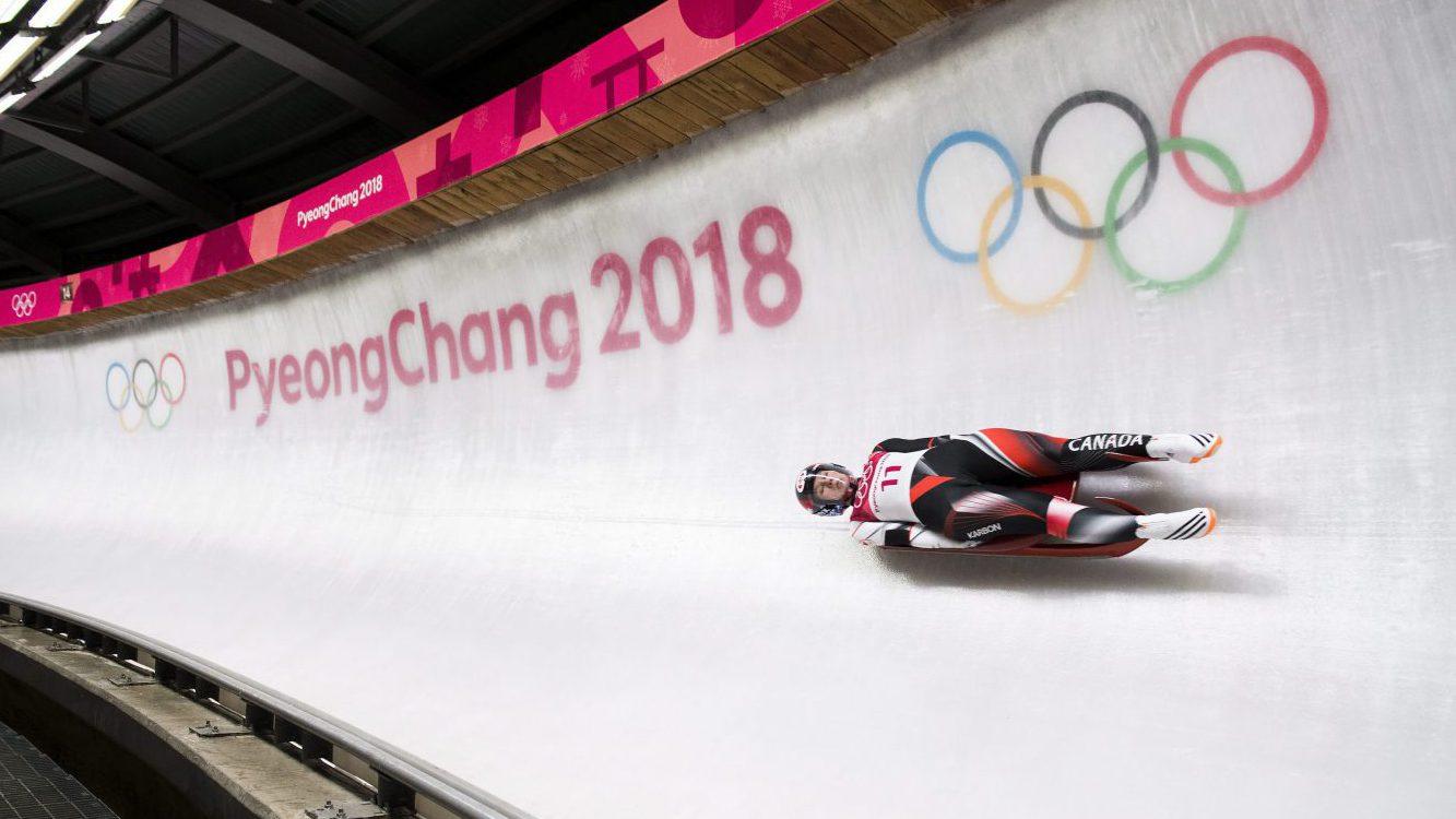 Alex Gough competing in luge