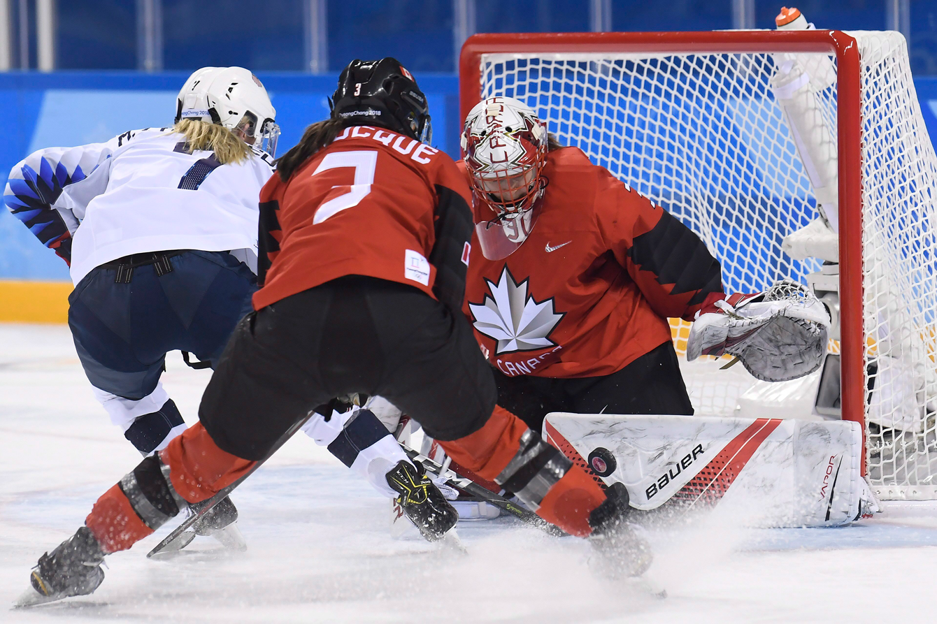 Team Canada women's hockey vs Unites States PyeongChang 2018