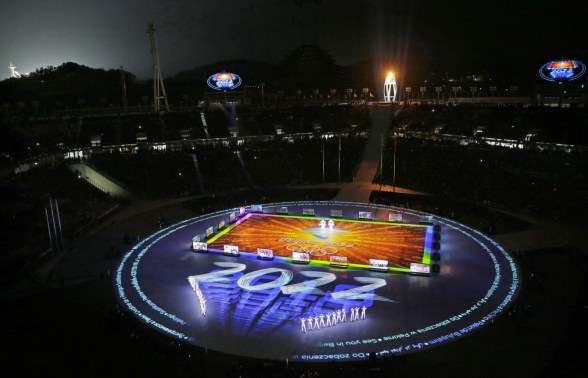 Pyeongchang Olympics Closing Ceremony Performers dressed as pandas take the stage as Beijing is celebrated as the next host city for the 2022 Winter Olympics during the closing ceremony of the 2018 Winter Olympics in Pyeongchang, South Korea, Sunday, Feb. 25, 2018. (AP Photo/Charlie Riedel)
