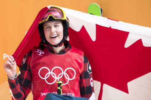 DAJ_20180223_TEAMCANADA_0023596 Team Canada's Kelsey Serwa wins Gold in the Ladies Ski Cross at Phoenix Snow Park during the PyeongChang 2018 Olympic Winter Games in Bokwang, South Korea, Friday, February 23, 2018. COC – David Jackson