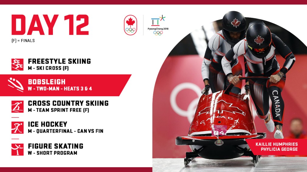 PyeongChang 2018: Day 12 schedule