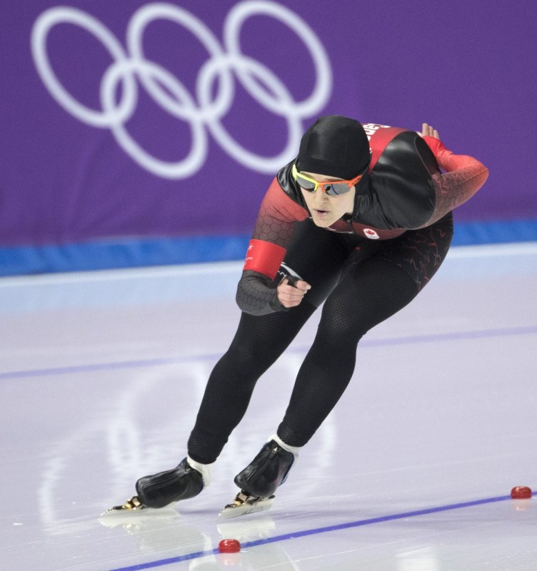 Canada's Heather McLean competes in the ladies' 1000m race during at the PyeongChang 2018 Olympic Winter Games in Korea, Wednesday, February 14, 2018. THE CANADIAN PRESS/HO - COC – Jason Ransom