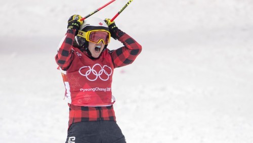 Canada's Kelsey Sherwa wins the ski cross event at the PyeongChang 2018 Olympic Winter Games in Korea, Friday, February 23, 2018. THE CANADIAN PRESS/HO - COC – Jason Ransom