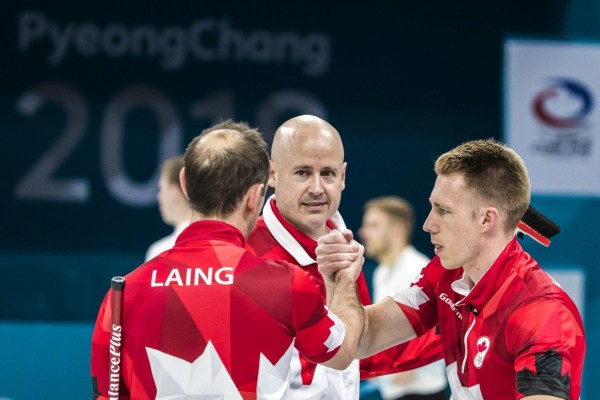 Team Canada's Team Koe in the Curling qualifiers at PyeongChang 2018, Wednesday, February 14, 2018. COC Photo by Stephen Hosier