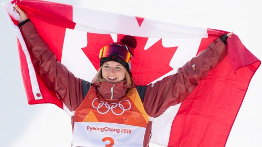 Cassie Sharpe following the Olympic women's ski halfpipe final on February 20, 2018.