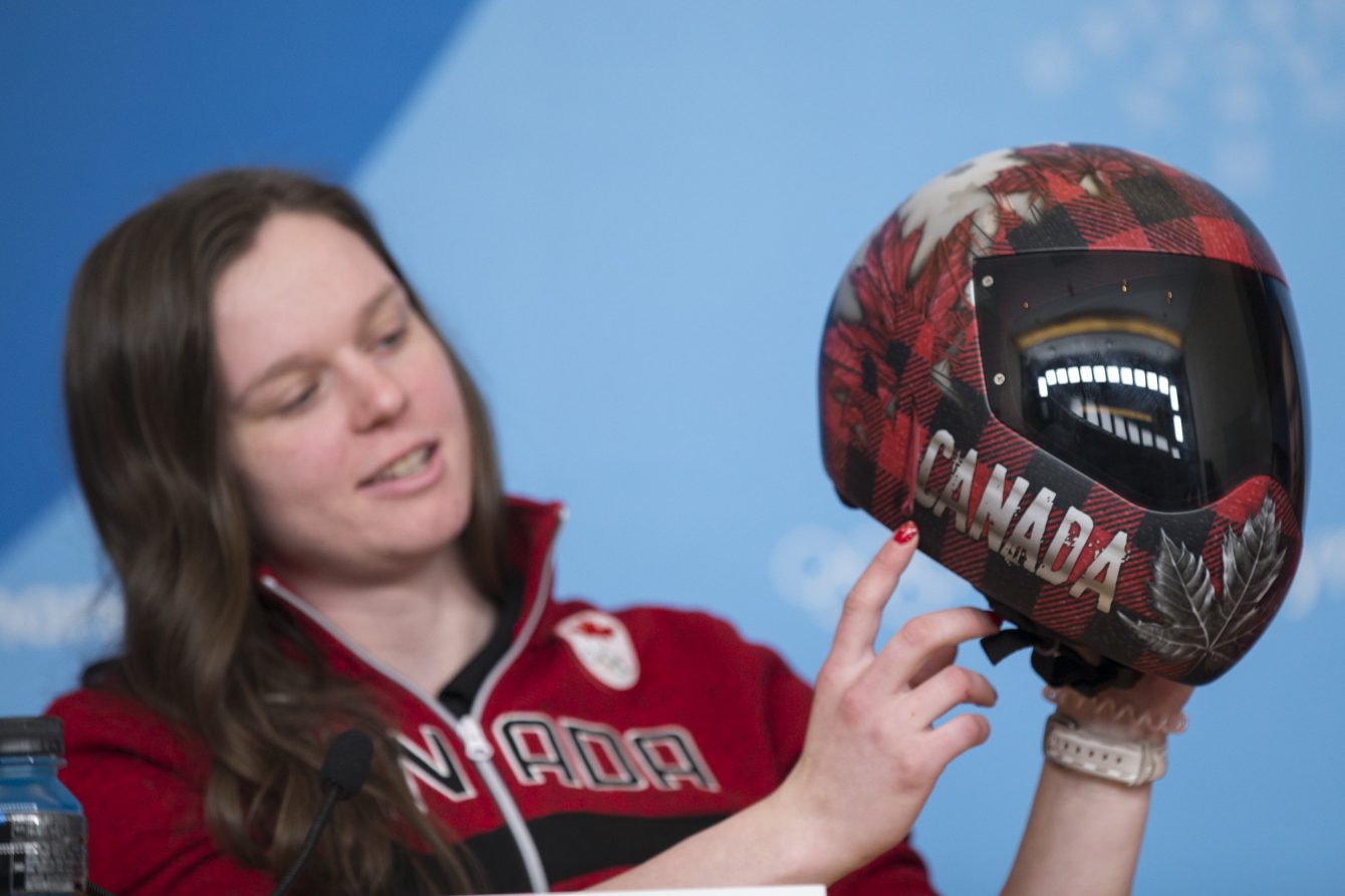 Team Canada Elisabeth Vathje PyeongChang 2018 Helmet