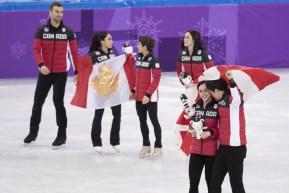 Team Canada PyeongChang 2018 Figure Skating gold celebration