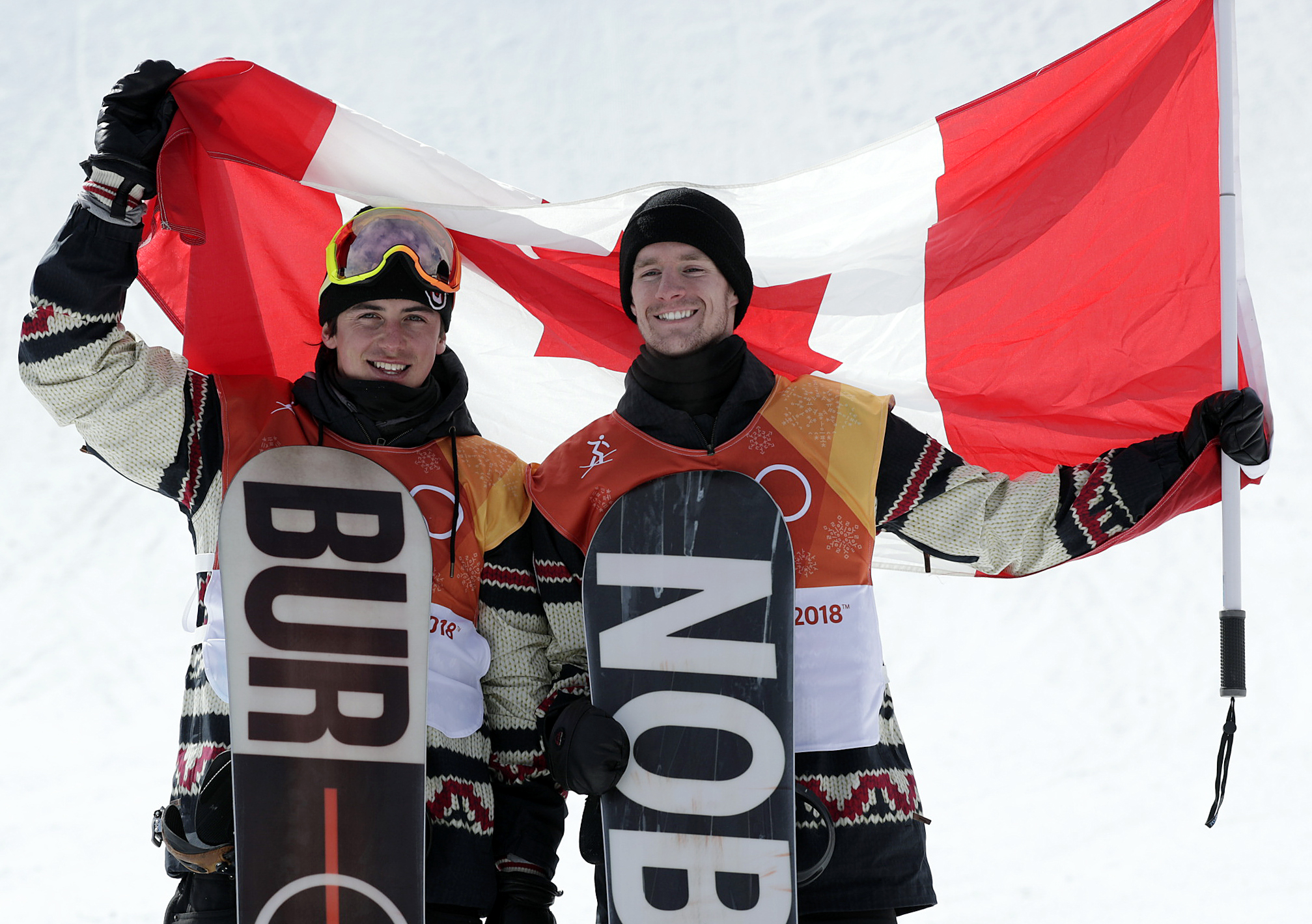 Team Canada PyeongChang 2018 Max Parrot Mark McMorris podium