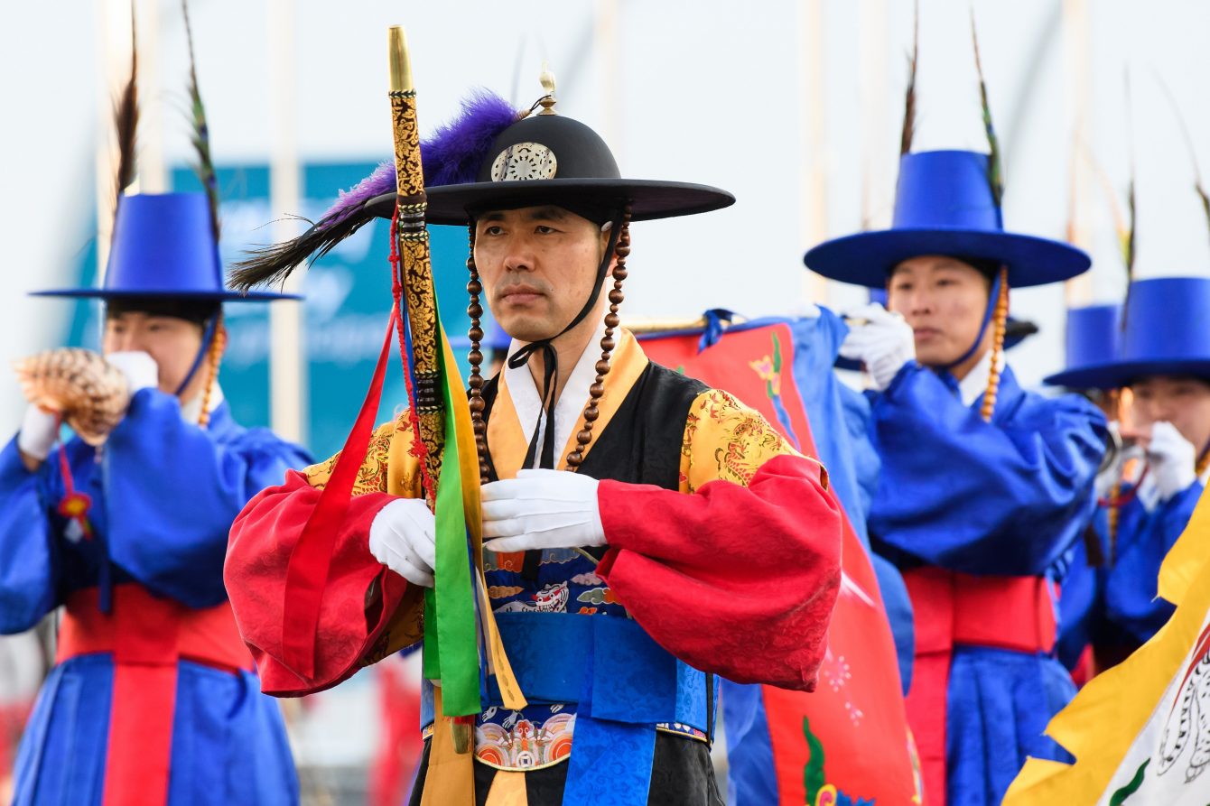 Nations walking during a parade