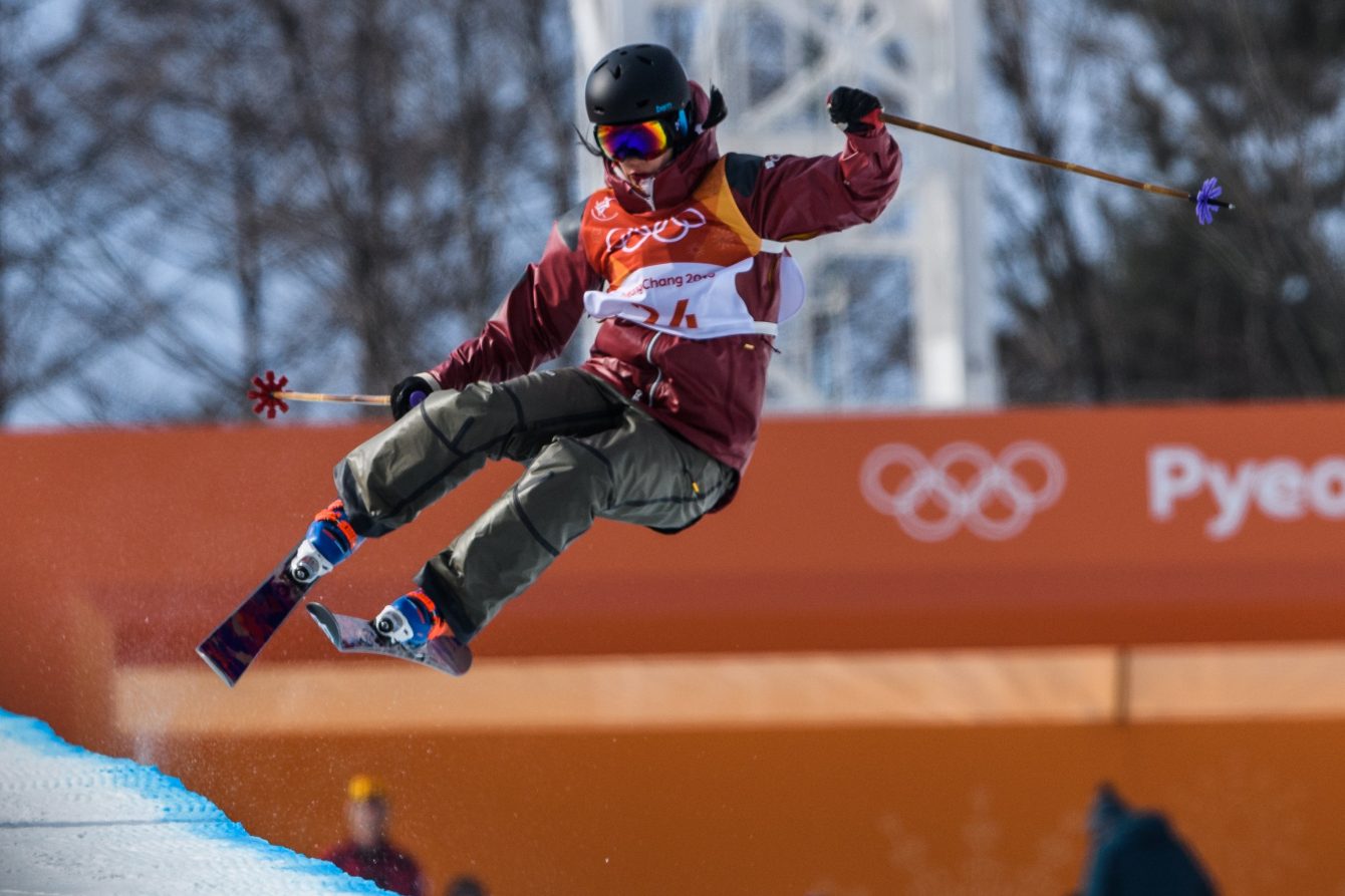 PYEONGCHANG, SOUTH KOREA - FEBRUARY 20:Rosalind Groenewoud competes during the Freestyle Skiing - Ladies' Ski Halfpipe final at the Phoenix Snow Park on February 20, 2018 in Pyeongchang-gun, South Korea.(Photo by Vincent Ethier/COC)