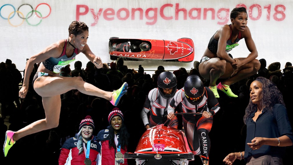 Collage of Phylicia George competing