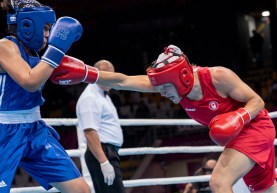 Team Canada's Myriam Da Silva wins her semi final match in women's welter weight boxing at the Lima 2019 Pan American Games