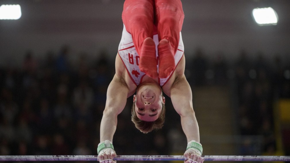 Samuel Zakutney of Canada competes in mens artistic gymnastics