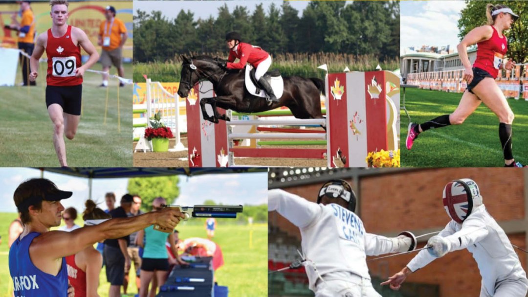 Collage of pentathlon athletes