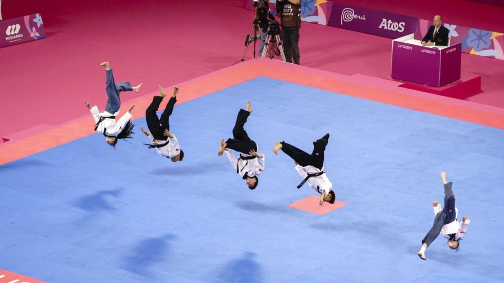 five Taekwondo athletes competing
