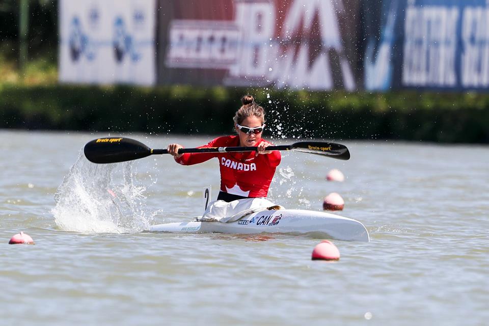 Alanna Bray-Lougheed competes during a canoe-kayak/sprint event.