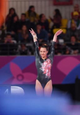 VEP190730-2216 gymnast presents to the judges