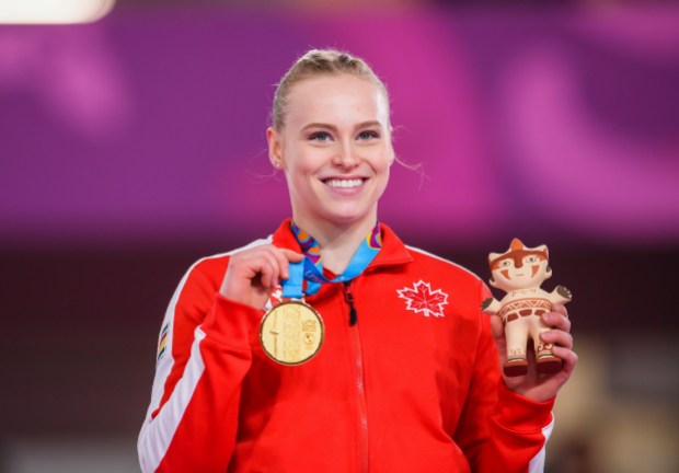 VEP_20190730_22 Ellie Poses with her gold at Lima