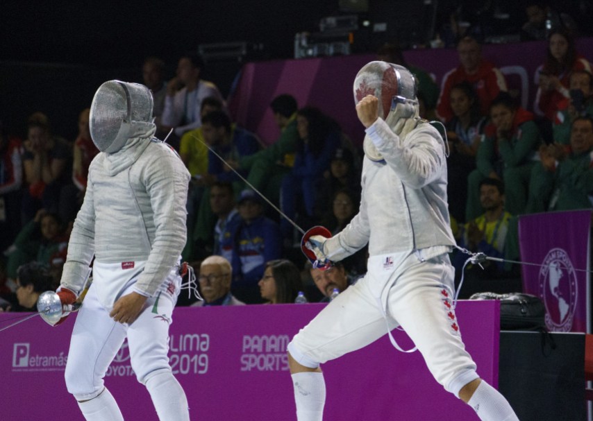 team-canada-shaul-gordon-fencing-2 fencer pumps his fist