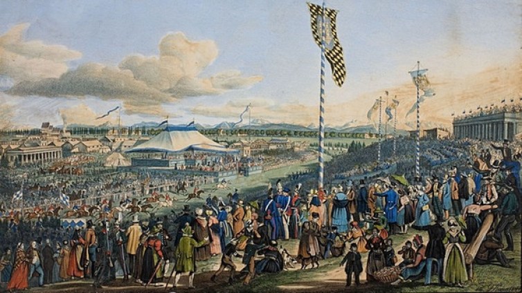 Horse races at Oktoberfest in Munich in 1823