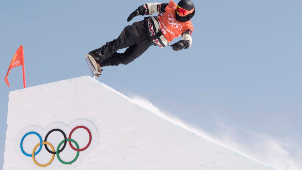 Canadian freestyle snowboarder Mark McMorris flies through the air