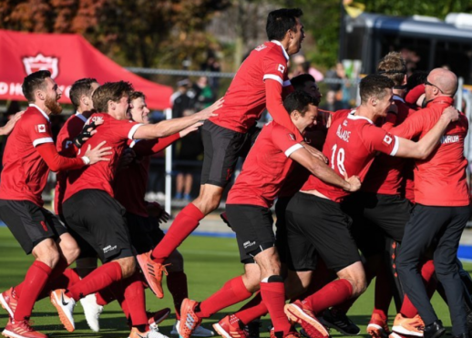 Men's field hockey team celebrates qualifying for Tokyo 2020.