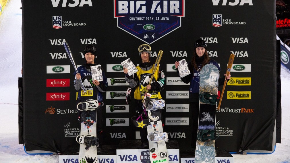 Snowboard Finals 2019 Visa Big Air presented by Land Rover at SunTrust Park, Atlanta. Brooke Voigt won bronze in the women's competition on December 20th, 2019.