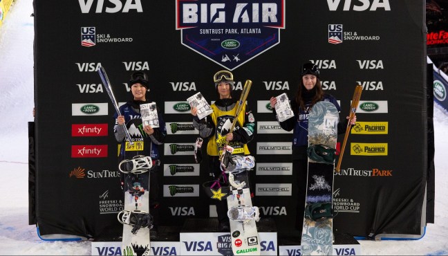 Snowboard Finals 2019 Visa Big Air presented by Land Rover at SunTrust Park, Atlanta. Brooke Voigt won bronze in the women's competition on December 20th, 2019.