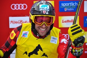 Close up of Kevin Drury smiling on the podium