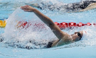 Sydney Pickrem swims the 200 medley.