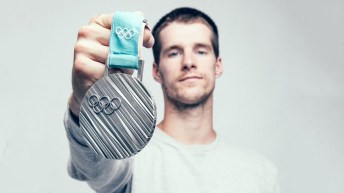 Max Parrot with his silver medal from PyeongChang 2018