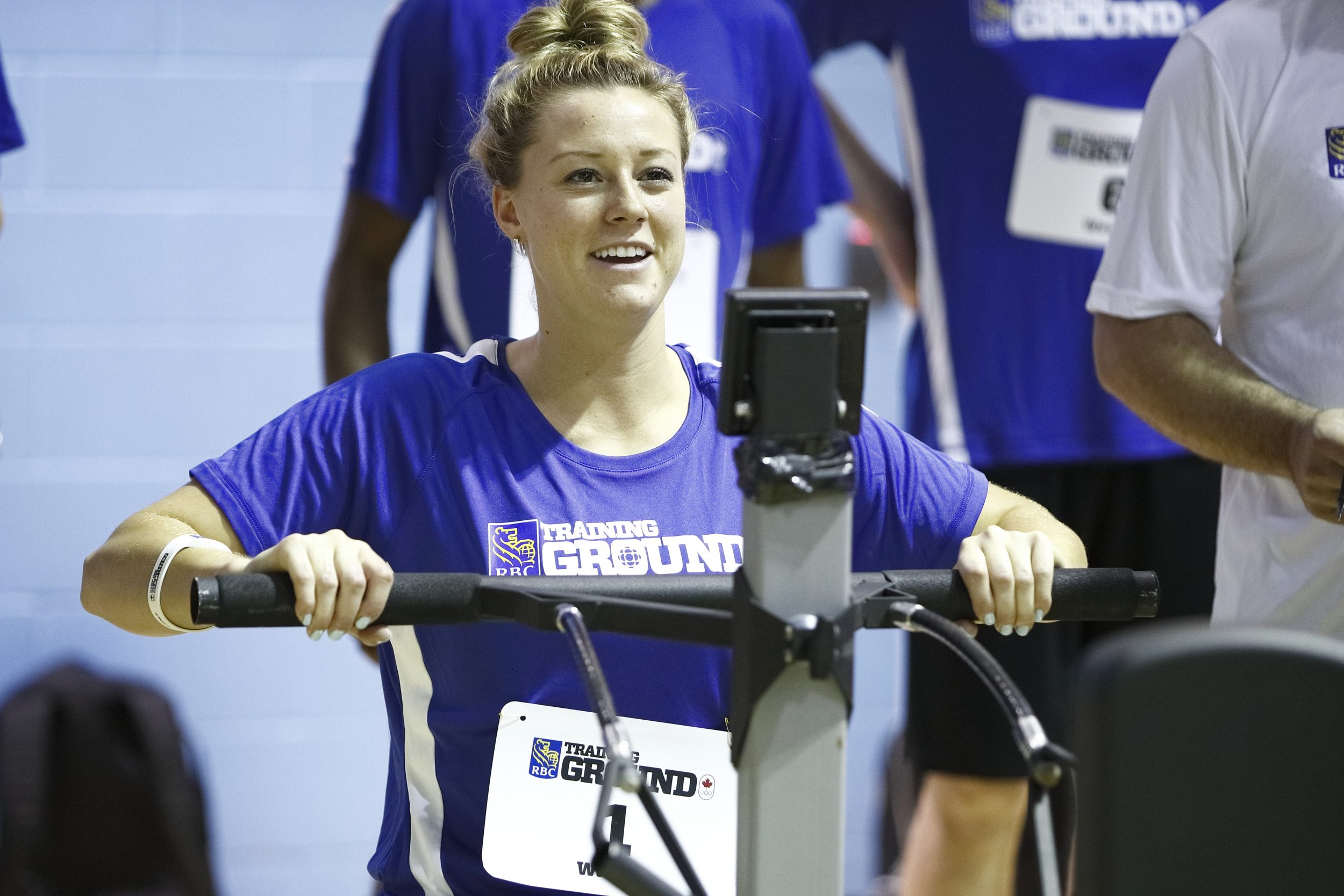 Kelsey Mitchell on the rowing machine at RBC Training Ground