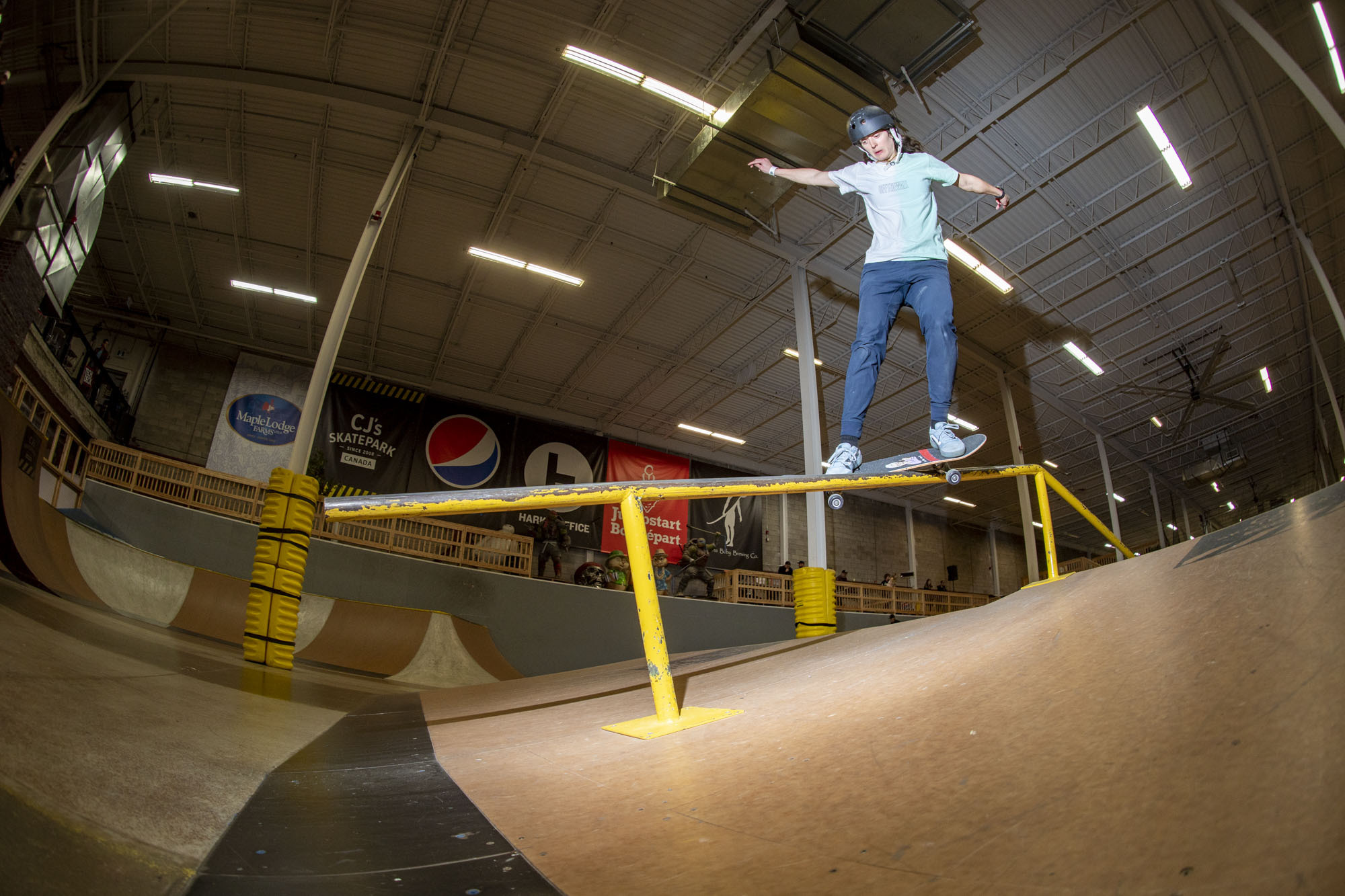 Skateboarder on ramp