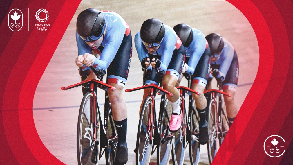 Graphic image of cycling team pursuit