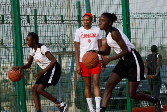 Kayla Alexander in Senegal Kayla Alexander plays basketball with girls in Senegal