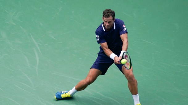 US Open Tennis Vasek returns the ball.